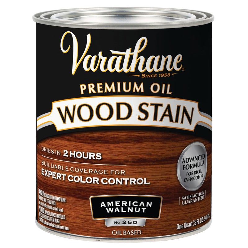 VARATHANE Rust-Oleum Varathane 211727H Premium Wood Stain, Quart, American Walnut - Image 1